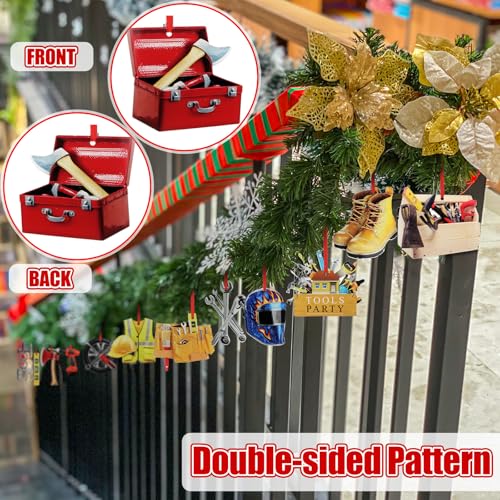 Construction Tool Christmas Ornaments - 26 Acrylic Handyman Tree Decorations