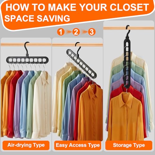 6 Pack Magic Space Saving Hangers 9-Hole Closet Organizers