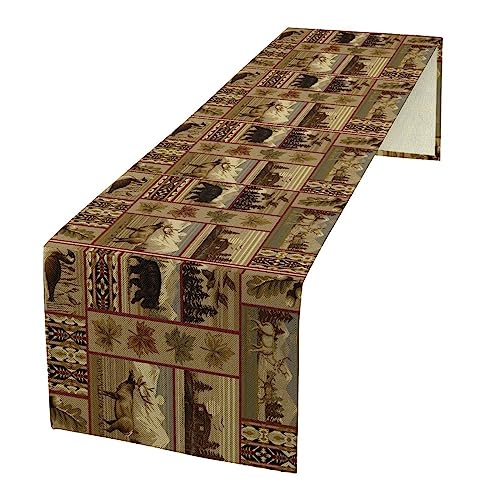 13x36in Retro Rustic Table Runner – Farmhouse Decor, JESTRONRY 13x36in (Retro Rustic-11) Linen Cotton