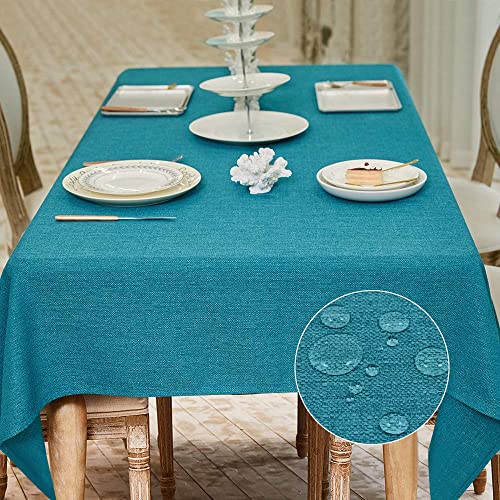 BALCONY & FALCON Waterproof Lake Blue 118" x 57" Rectangle Tablecloth