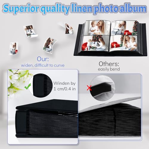 Large 4x6 Photo Album, 600-Capacity Linen Hardcover Photo Book