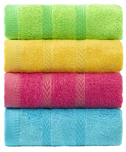 Soft Wood Fiber Fingertip Towels - Absorbent Kid's Face Washcloths, 4 Pack