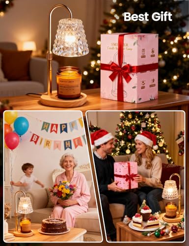 Dimmable Candle Warmer Lamp with Timer - Adjustable Height Wax Melter