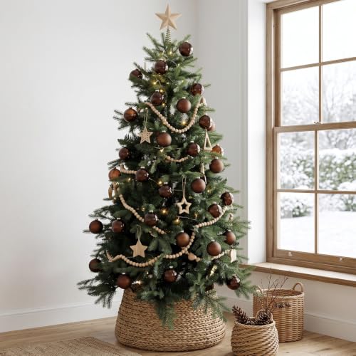 2.36-Inch Brown Glass Christmas Ornament Baubles, Set of 12