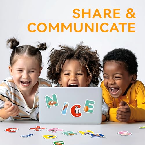 26-Piece Removable Letter & Animal Gel Stickers for Kids