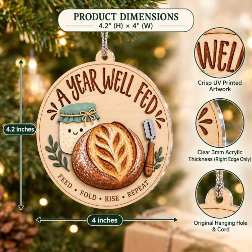 Sourdough Christmas Ornament - Bread & Cake Baker Gift - Bk Variation