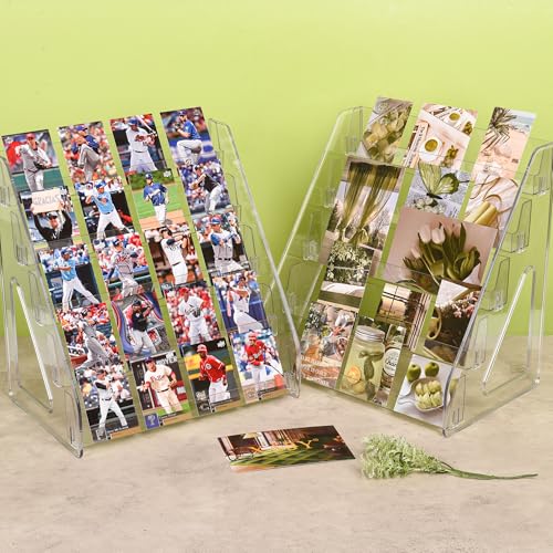 5-Tier Clear Acrylic Card Display Stand for Trading and Sports Cards