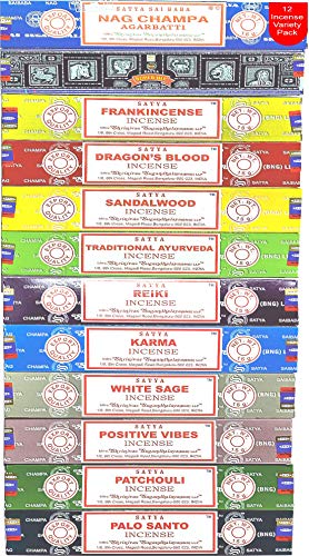 Natural Incense Sticks Variety Pack - 12 Assorted Scents (140+ Sticks)