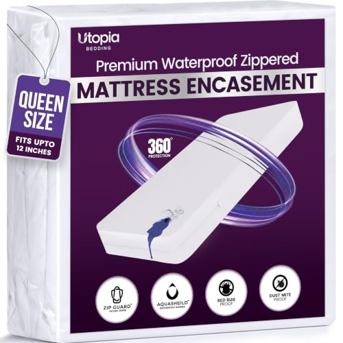 Utopia Bedding Waterproof Queen Mattress Protector 6-Sided Encasement 12" Depth