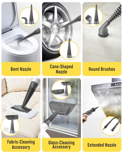 Handheld Steam Cleaner with 19-Piece Accessory Set and 500mL Water Tank