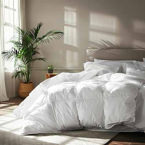 Serta Goose Feather & Down Fiber Queen Comforter - All Season Duvet Insert
