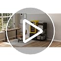 5-Tier Mini Fridge Stand with Power Outlet, Storage Drawers & Pegboard