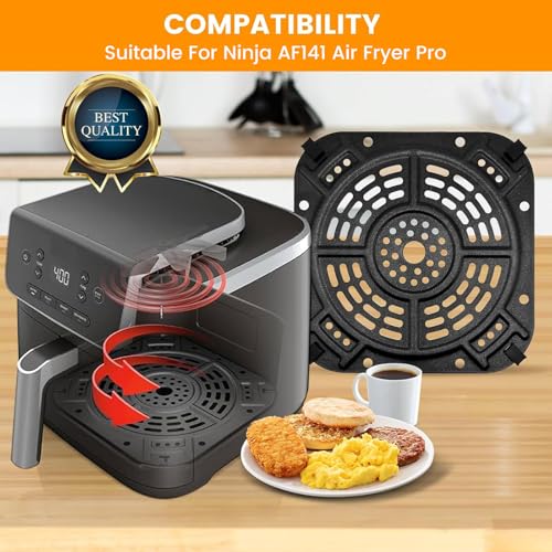 8.43-Inch Air Fryer Crisper Plate Replacement with Handle and Rubber Feet