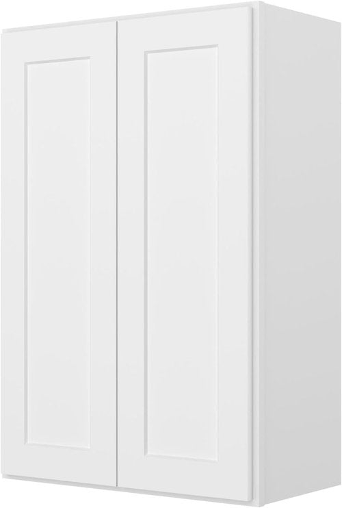 Furinno Shaker Wall Kitchen Cabinet - 2 Doors, 2 Shelves, Ready to Assemble | White, 12" D x 24" W x 36" H