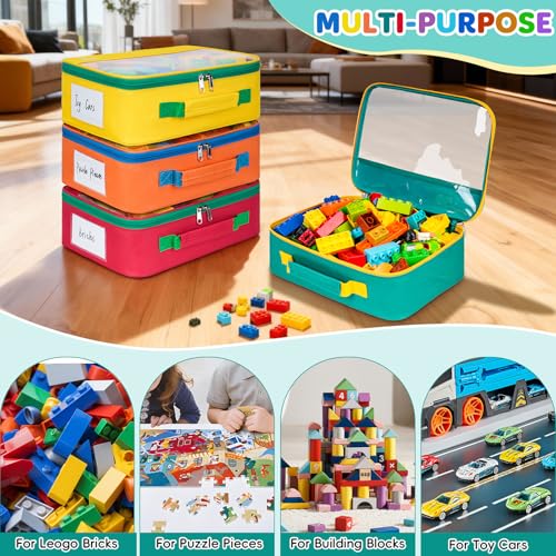 4 Pack Large Toy Storage Bags, Transparent Organizer for Building Blocks