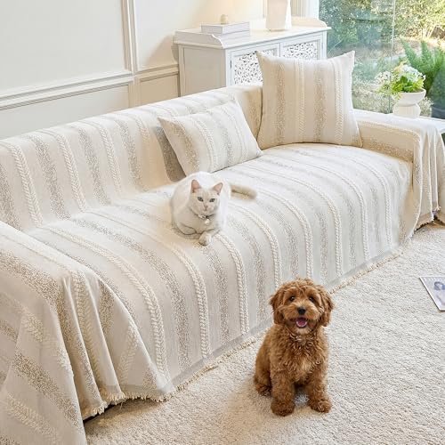 Washable Chenille Sofa Cover - Non-Slip Pet Furniture Protector (71" x 102")