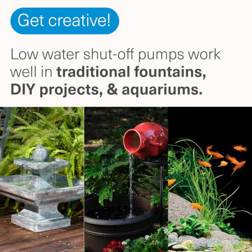 80 GPH Fountain Pump with Low-Water Auto Shut-Off for Small Fountains