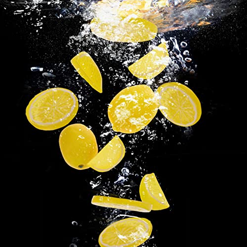 20 Pack Artificial Lemon & Slices Decor - Realistic Faux Fruit Set