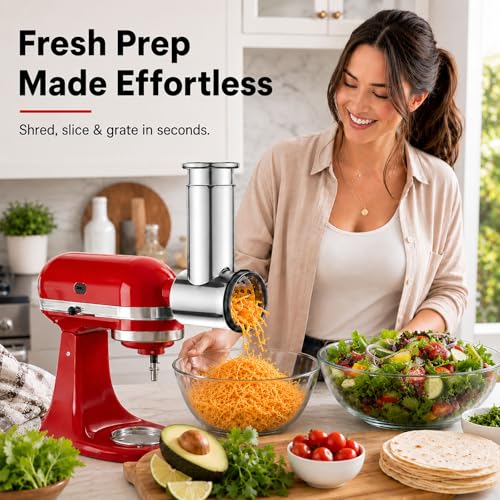 Stainless Steel Slicer and Shredder Attachment for Stand Mixers