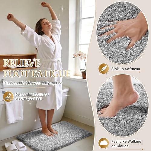 Yimobra Non-Slip Bathroom Rug, Ultra-Soft Absorbent Bath Mat 24x17