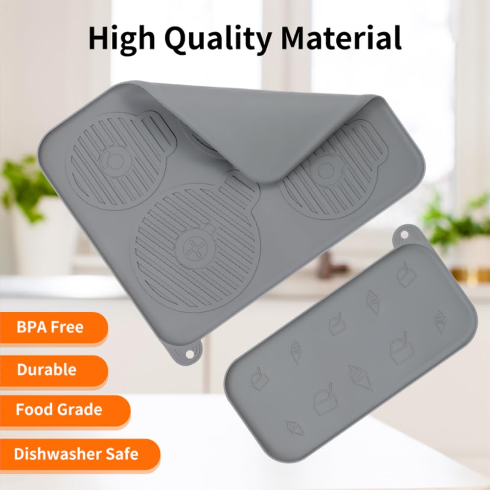 Silicone Mat for Ninja Creami Swirl - Non-Slip, Leak Proof Mat Set Protects Countertops from Spills, Scratches, Heat - Fits Ice Creami Maker & Coffee Machines Accessories