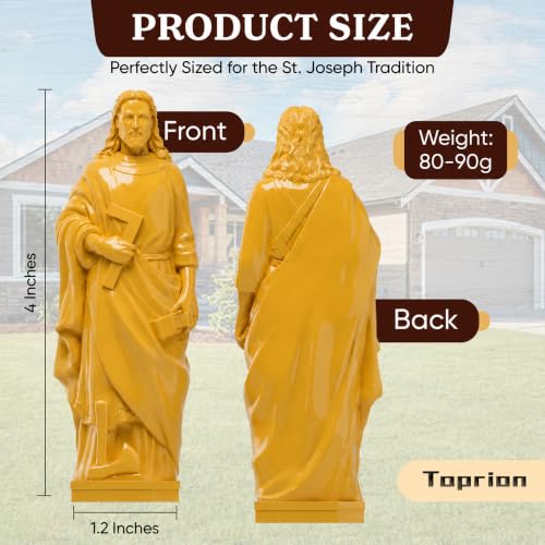 St. Joseph Statue for Home Selling with Prayer Card - 4-Inch Resin Figurine