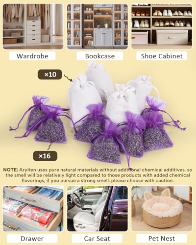 26-Pack Cedar and Lavender Scented Sachets for Closets and Drawers