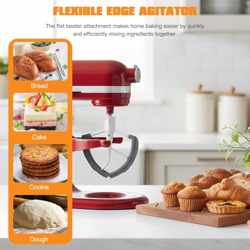 Flex Edge Beater for 5.5 Quart Stand Mixers with Silicone Scraper Blade