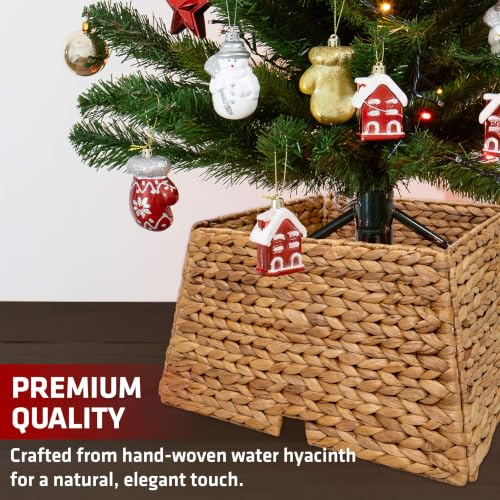 17" Square Christmas Tree Collar for Artificial Trees, Handwoven