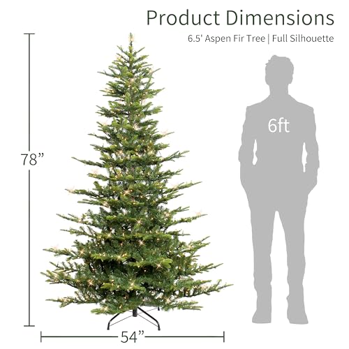 6.5ft Pre-Lit Aspen Fir Artificial Christmas Tree with 500 Clear Lights