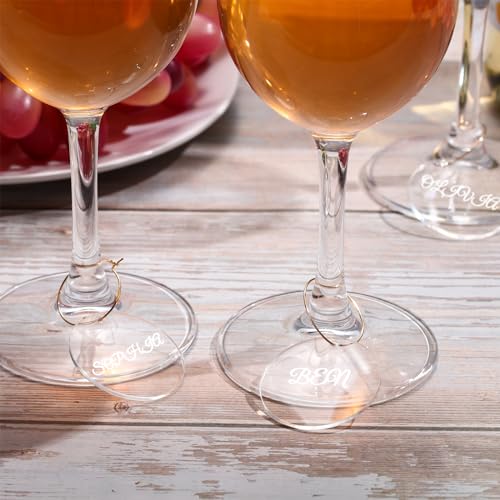 Tondiamo 40 Pcs Clear Round Wine Glass Charms for Glasses & Cocktails