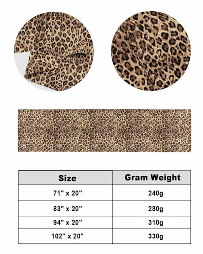 Retro Leopard Print Satin Bed Runner - Brown & Black Decorative Scarf