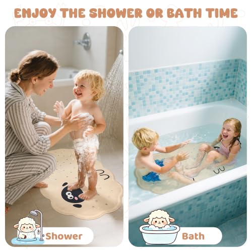 Non-Slip Baby Bath Mat, 28x16 Inch Kids Bathtub Mat with Suction Cups
