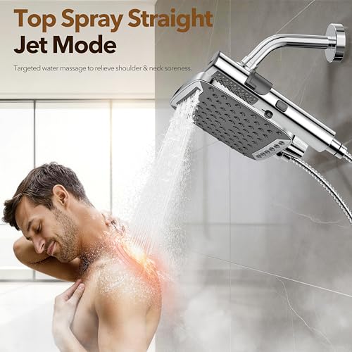 10-Inch Dual Shower Head Combo with Handheld Spray and 71-Inch Hose
