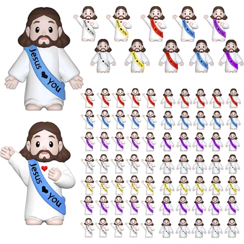 50-Pack Mini Jesus Figures - Bulk Religious Party Favors & Easter Stuffers