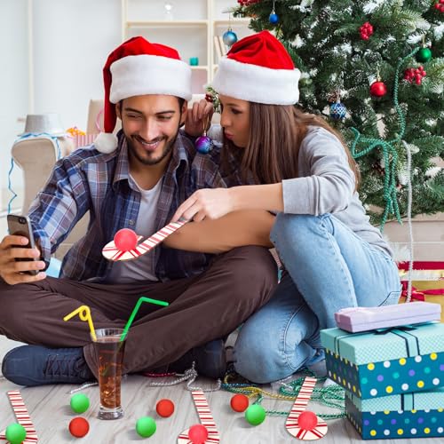 Christmas Spoons and Bouncy Balls Relay Race Set for Kids and Parties