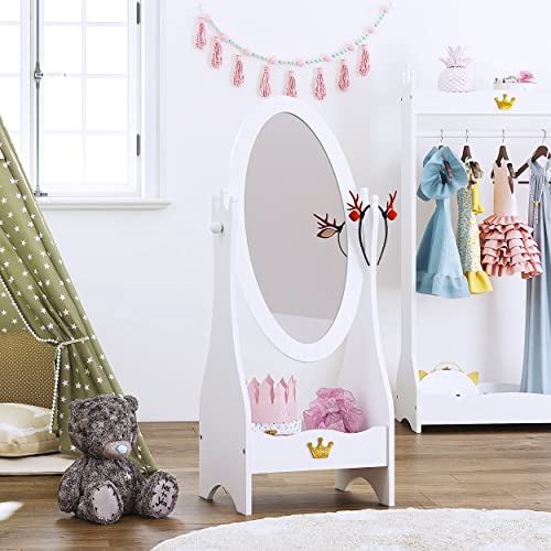 Kids Dress Up Storage Center with Full Length Mirror and Clothing Rack