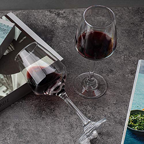 C CREST 12oz Wine Glasses Set of 8 - Lead-Free, Clear, Durable Stemware