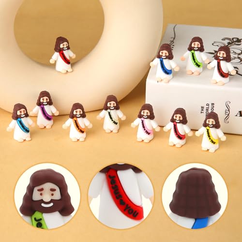 40 Pcs Mini Jesus Figurines Bulk - Tiny Pocket Religious Toys for Parties