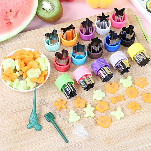 30 Pack Mini Cookie Cutter Set for Fruit, Vegetable and Dough Shapes