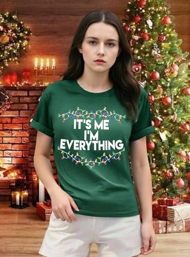 Women Large Green Christmas Couple Matching Family Holiday T-Shirts