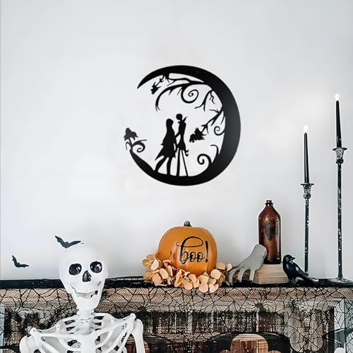 Halloween Christmas Metal Wall Art - Nightmare Theme Wall Decor, 11 Inch