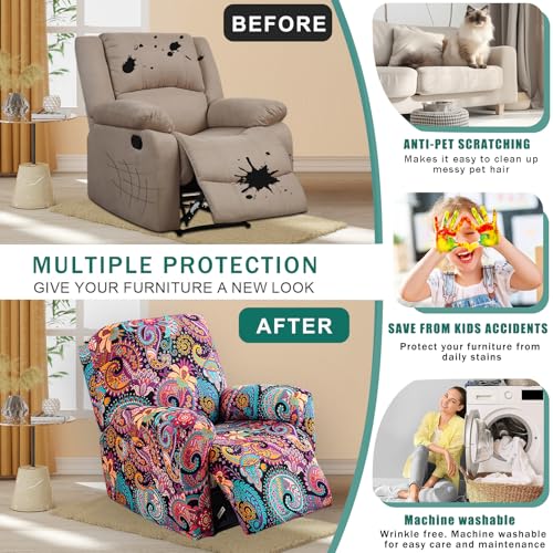 4-Piece Stretch Recliner Chair Covers for Electric Recliners