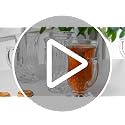 6-Pack Clear Turkish Glass Tea Cups 4.5 Oz Footed Handle Set
