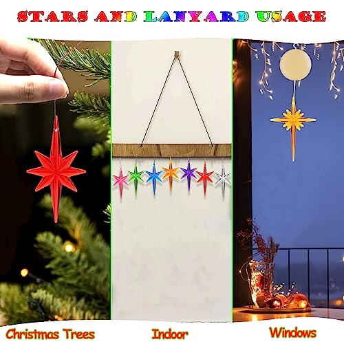 Replacement Ceramic Christmas Tree Star Topper Ornaments - 21 Pack Multi-Color