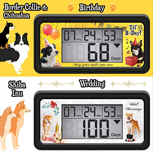 Life's Best Moments Dog Collection Countdown Clock Timer with Backlight - 9999 Days Digital Event Timer