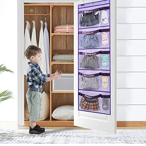 Weekly Kids Clothes Organizer Hanging Closet Storage Monday to Friday