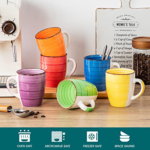 Vancasso Bonita 12oz Multicolor Ceramic Coffee Mug Set - Hot Drinks, Tea & Cocoa