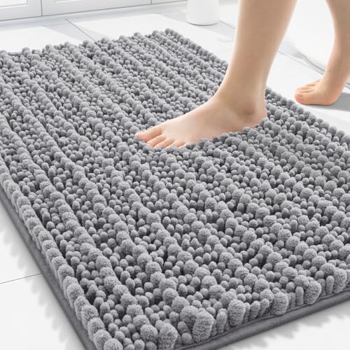 Smiry Chenille Bathroom Rug 30x20 - Extra Soft Non-Slip Bath Mat