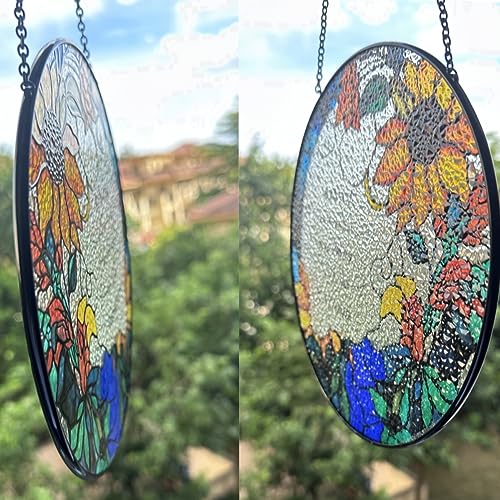 7.8'' Stained Glass Suncatcher - As for Me and My House Christian Decor